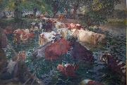 Emile Claus Cows crossing the Lys River oil painting reproduction